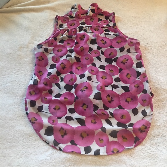 LUSH Pink Floral Collared Sleeveless Blouse Tank - Picture 7 of 12